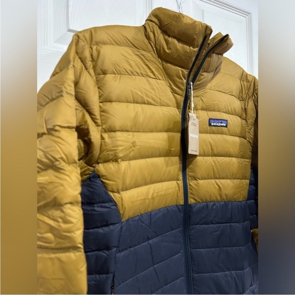 Patagonia Men's XXL Down Sweater Raptor Brown Blue Puffer Jacket NWT Puff - Picture 2 of 8